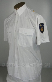 Nederlandse Politie wit overhemd, korte mouw MET EMBLEMEN - maat 42 Heren - origineel