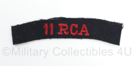 Canadese leger 11RCA 11th Field Artillery Regiment shoulder title - 14 x 3,5 cm - origineel