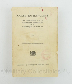 Handboek Naam en ranglijst der officieren van de KL en Klu 1963 - origineel