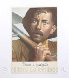 WO2 Italiaanse Cartolina Postale Vange e Medaglia  - 15 x 10,5 cm - origineel
