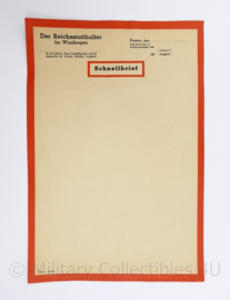 WO2 Duits ongebruikt document Schnellbrief der Reichsstatthalter im Warthegau - ongebruikt - 29,5 x 21 cm - origineel