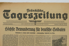 WO2 Duitse krant Tageszeitung nr. 221 21 september 1943 - 47 x 23 cm - origineel