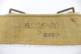 Wo2 Britse Webbing Koppel khaki 1942 BSC- maat Small - 82 x 5,5 cm - origineel