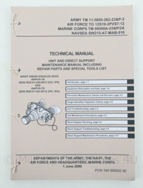 US Army manual voor de nachtkijker model PVS-7B en PVS-7D -30 x 21,5cm - origineel