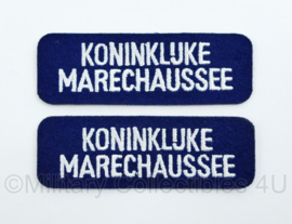 KMAR Marechaussee straatnaam embleem paar - 3 x 8 cm - ONGEBRUIKT - origineel