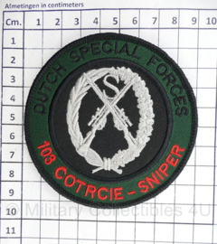 KCT Korps Commandotroepen Dutch Special Forces 103 COTRCIE SNIPER embleem - met klittenband - diameter 9 cm