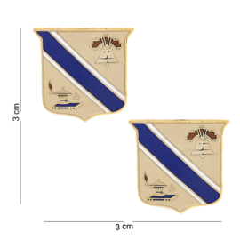 US Army unit crest Paar 52nd Infantry Regiment metaal - maker Meyer - origineel