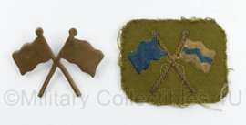 Royal Corps of Signals RCOS WW2 Regimental Signallers Proficiency in Signals Arm Trade Badge set - origineel WO2