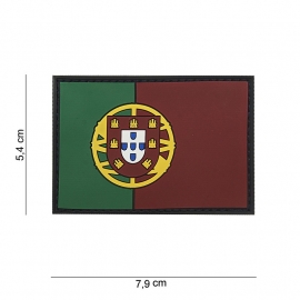 Uniform landsvlag Portugal embleem 3D PVC -  klittenband - 7,9 x 5,4  cm
