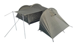 Groene 2 persoons tent met opslagruimte 1,3 x 3,9 m