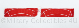 Nederlandse Politietroepen straatnamen 1946 PAAR brabants weefsel - 13 x 3,5 cm - origineel