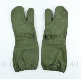 Overhandschoenen - trigger gloves wanten groen stof met leer origineel Nederlands leger