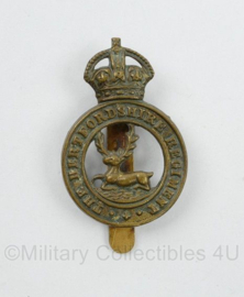 WO2 Canadese cap badge Kings Crown -The Hertfordshire Regiment  - 5 x 3,5 cm - origineel