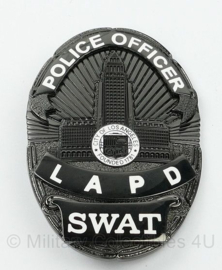 Police Officier LAPD SWAT Badge Zwart - 8,5 x 5,6 cm
