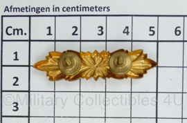 Defensie epaulet officiers balk goudkleurig - 5 x 1 cm - origineel