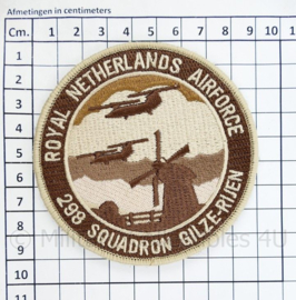 KLU Luchtmacht RNLAF Royal Netherlands Airforce 298 Squadron Gilze-Rijen embleem - met klittenband - diameter 9 cm