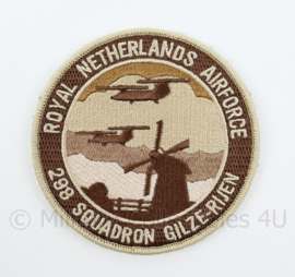 KLU Luchtmacht RNLAF Royal Netherlands Airforce 298 Squadron Gilze-Rijen embleem - met klittenband - diameter 9 cm