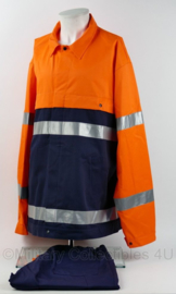 Van Houten Veiligheidskleding werkjas mét broek blauw oranje reflecterend - maat XXXLarge - NIEUW - origineel