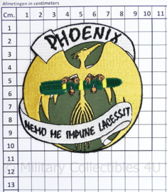 Klu Luchtmacht embleem Phoenix - Nemo Me Impune Lacussit - 10 x 9 cm - origineel