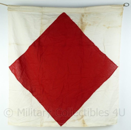 Wo2 British Royal Navy signaal vlag Jan 1944 - gebruikt - 83x90 cm - origineel