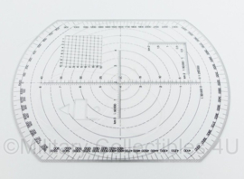 Defensie groot model kaarthoek meter - 16,5 x 21,5 cm - origineel