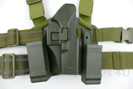 Dropleg Beenholster Glock 17 Rechts - met 2 mag pouches - GROEN