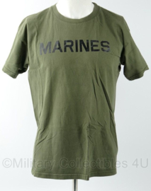 KMARS Korps Mariniers en USMC US Marines shirt groen - maat Medium - gedragen - origineel