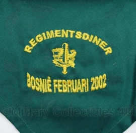 Defensie servet Regimentdiner Bosnie Februari 2002 - Limburgse Jagers - 48 x 48 cm - origineel