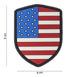 Uniform landsvlag USA Embleem 3D PVC schild - klittenband - 8 x 6 cm