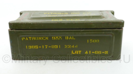 Defensie waterdichte munitiekist voor patronen 9mm BAL of hulzen - 47 x 20,5 x 17,5 cm - origineel