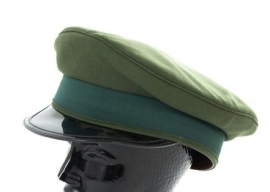 Leger groene platte pet - ook bruikbaar voor Knil - zonder insigne -  57 cm. - origineel