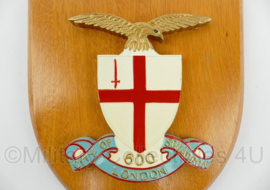 British 600 City of London Squadron Royal Auxiliary Air Force wandbord - 15 x 1,5 x 18 cm - origineel