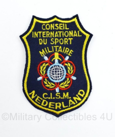 CISM Nederland Sport embleem Defensie - Conseil International du sport Militaire Nederland - 11 x 7,5 cm - origineel