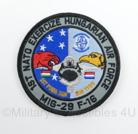 KLU Koninklijke Luchtmacht 1st NATO Exercize Hungarian Air Force MIG-29 F-16 embleem - met klittenband - diameter 9 cm