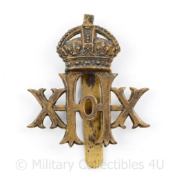 WW2 British cap badge  20th Hussars Kings Crown - 5 x 4 cm - origineel
