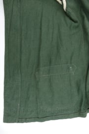 WO2 Duitse Drillich werkjacke werkjas - dikke kwaliteit  - groen - maat Small - gedragen - origineel
