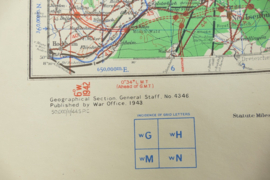 WW2 British War Office map 1943 Central Europe Frankfurt am Main - 83 x 63,5 cm - origineel