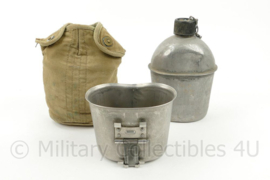 WO2 US veldfles set RVS beker en fles 1944 - origineel
