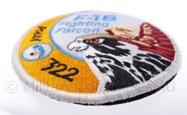 KLu Koninklijke Luchtmacht embleem F-16 Fighting Falcon "Polly 322" - met klittenband - diameter 10 cm