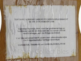 KL Nederlandse leger Tertaire Vorming wandbord - 22 x 18 cm - origineel