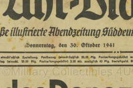 WO2 Duitse krant 8 Uhr Blatt Illustrierte Abendzeitung 30 oktober 1941 - 47 x 32 cm - origineel