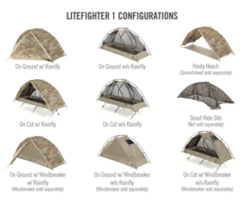 Litefighter 1 Individual SHELTER System Litefigher 1 tent OCP Multicam camo - éénpersoons - met carbon pole frame - complete set - nieuw - origineel