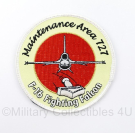 KLU Luchtmacht embleem met klittenband - F16 Fighting Falcon Maintenance Area 727 - diameter 10 cm - origineel