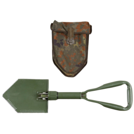 Moderne Bundeswehr klapschep met hoes - flecktarn camo - origineel
