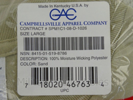 US Army GI Shirt Khaki  Made in USA ONGEDRAGEN - size 42-44 = LARGE  - origineel