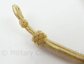 Goudkleurige kinriem voor platte pet Hoofdcommissaris Belgische Politie - 30 cm lang - origineel