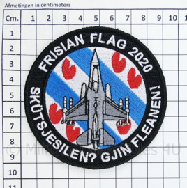 KLU Luchtmacht Frisian Flag 2020 Skütsjesilen? Gjin Fleanen! embleem - met klittenband - diameter 9 cm