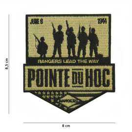 Embleem stof Pointe du Hoc june 6 1944 - Rangers Lead the Way - 8,5 x 8 cm.