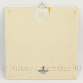 KMAR Marechaussee en KL Landmacht wandbord - Koning Willem 3 Kazerne Apeldoorn - 15 x 15 cm - origineel