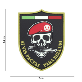 Embleem 3D PVC met klittenband - Para Bellum Si Vis Pacem Black- 7 x 7,2 cm.